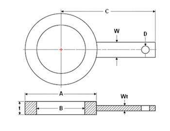 ASME B16.48 Class 150 Spades and Ring Spacers Flange Dimensions