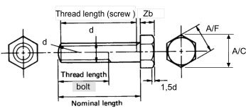 Hex Bolt Dimensions